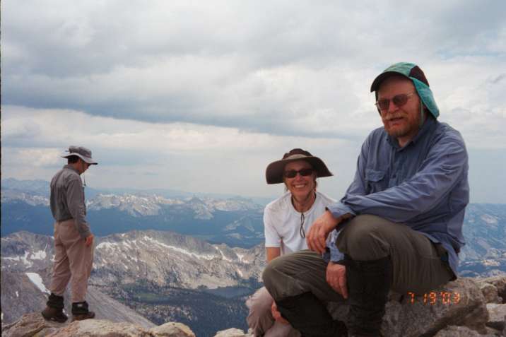 Tom, Mary Jo and gary
on the summit of Mt. Conness.